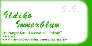 ildiko immerblum business card